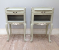 vintage french grey bedside tables